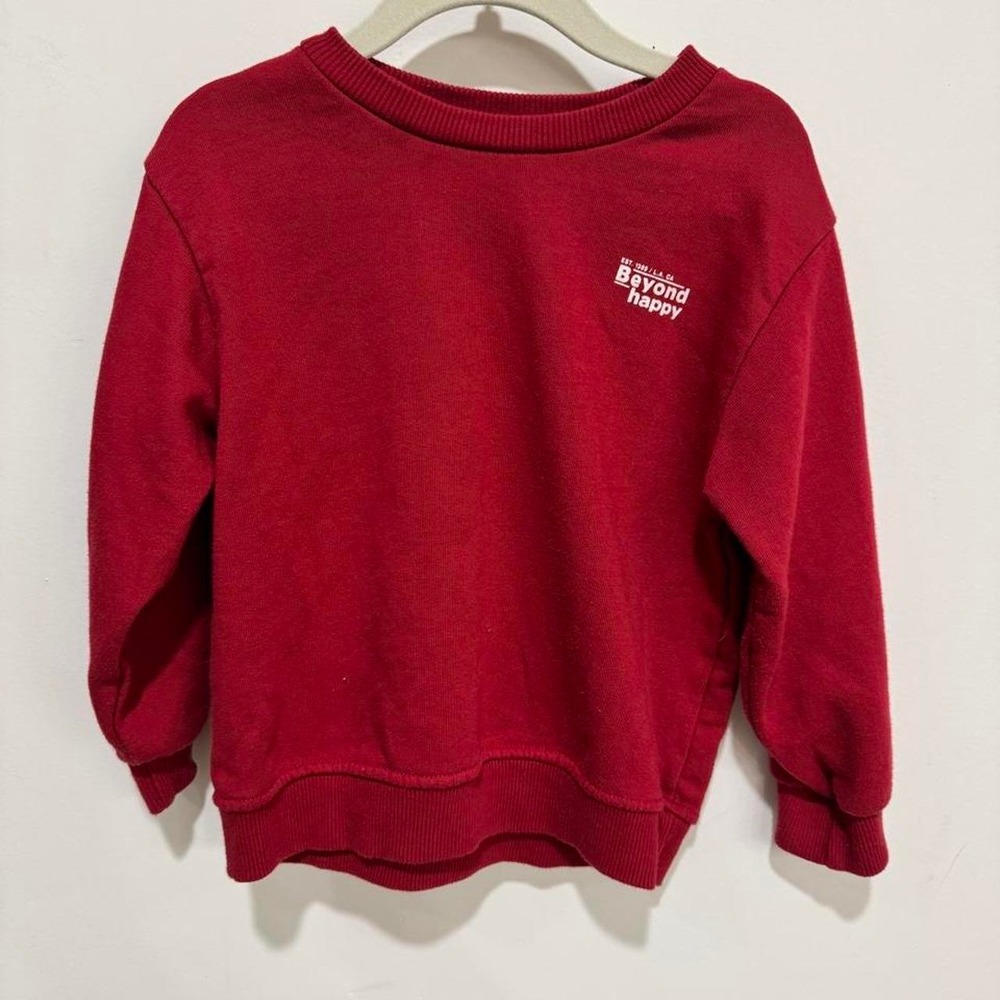 Zara Red Beyond Happy Sweatshirt